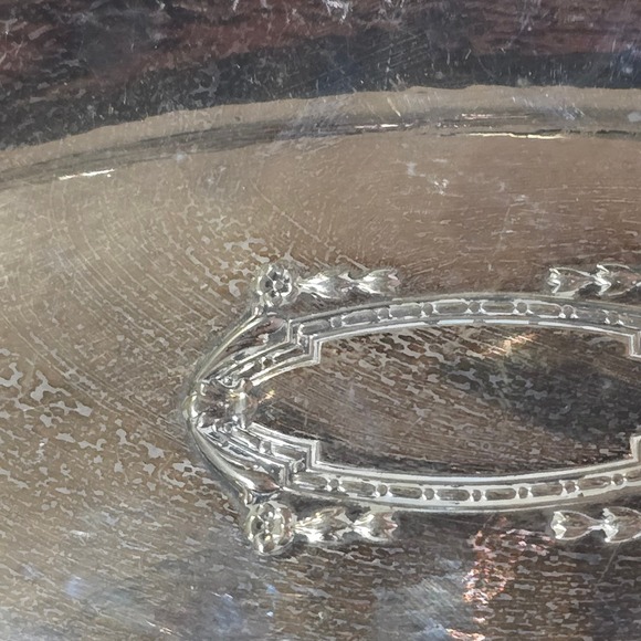 Vtg The Sheffield Silver Co Plated Ornate Oval Serving dishTray 13.5 x 6.5 USA - Picture 6 of 6